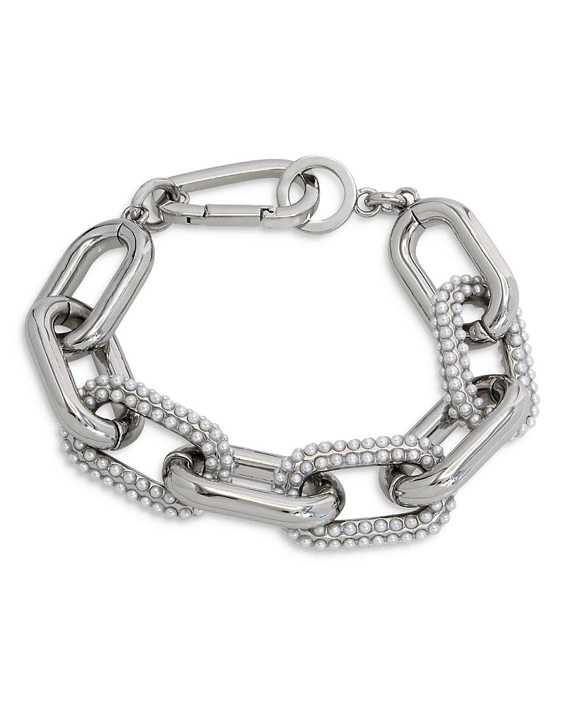 Allsaints Pave Imitation Pearl Link Bracelet Cover