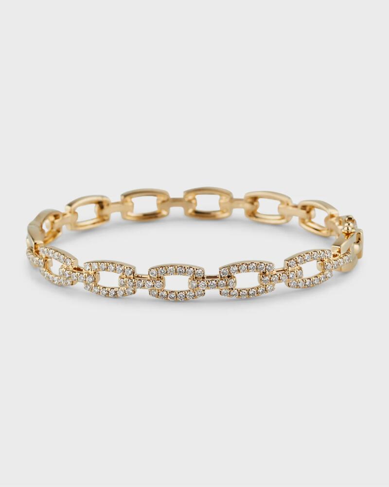 Siena Jewelry 14K Yellow Gold Diamond Link Bangle Bracelet, 15cm Cover