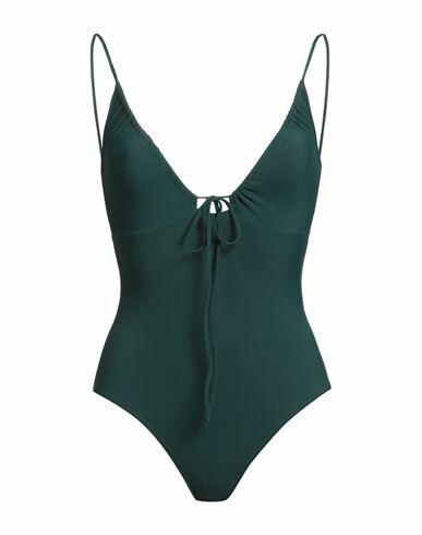 Siyu Woman One-piece swimsuit Dark green Polyamide, Elastane Cover