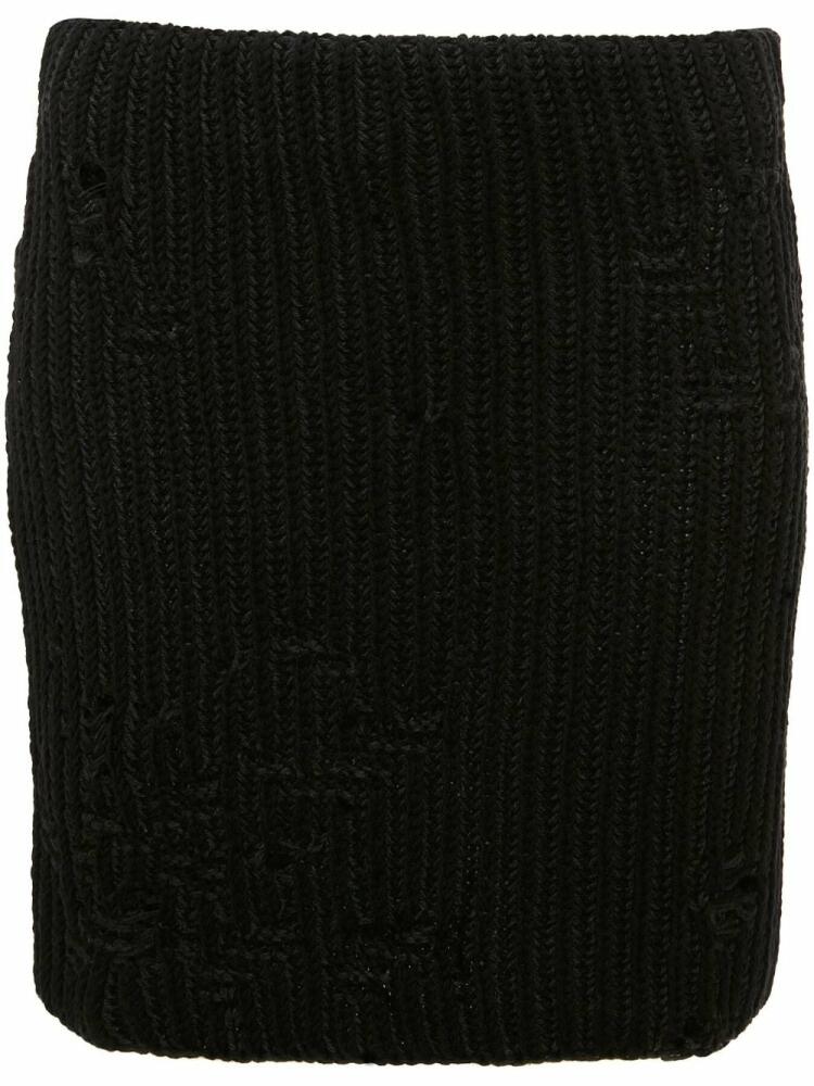 JW Anderson distressed knitted mini skirt - Black Cover