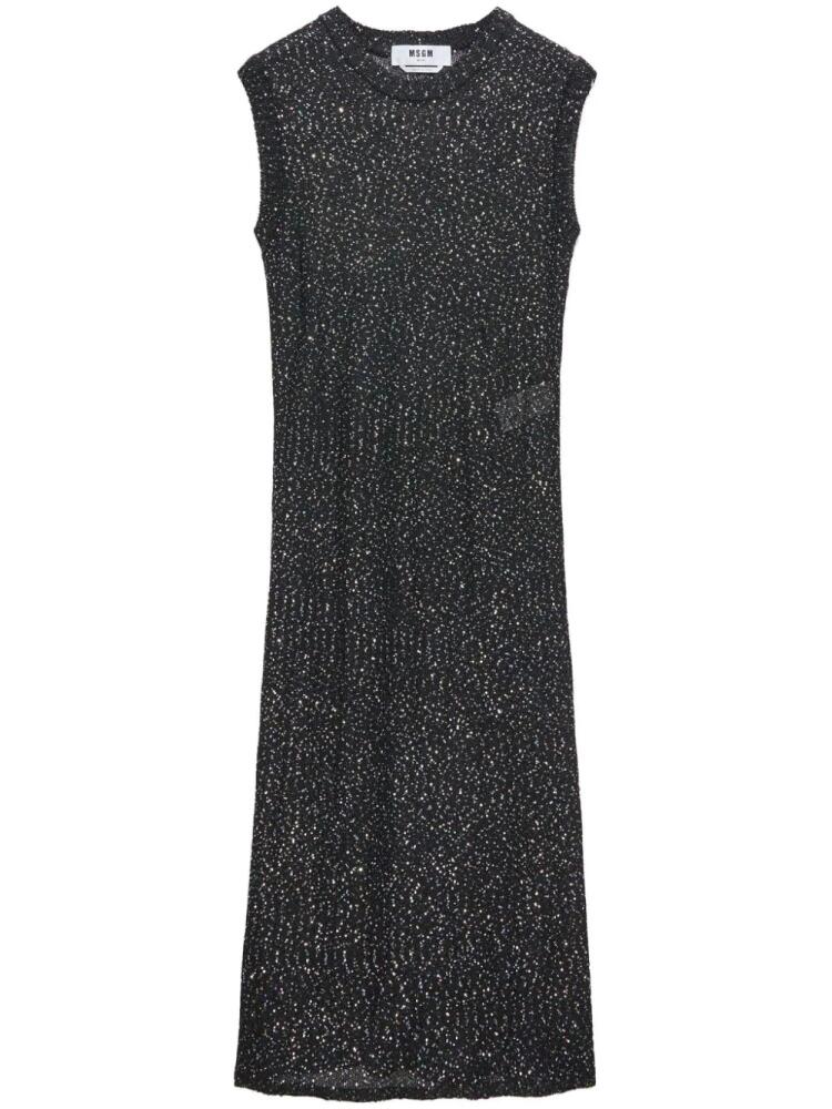 MSGM sequin-embellished sheer midi dress - Black Cover