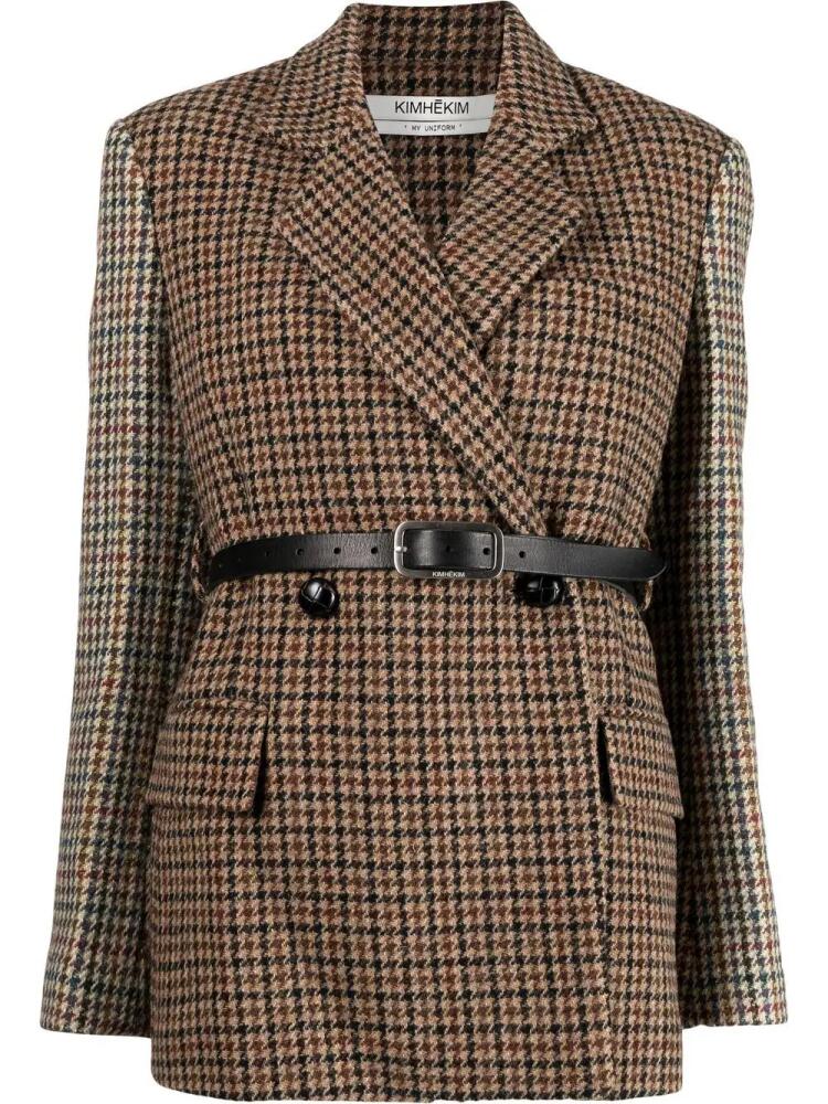 Kimhekim houndstooth-print double-breasted blazer - Brown Cover