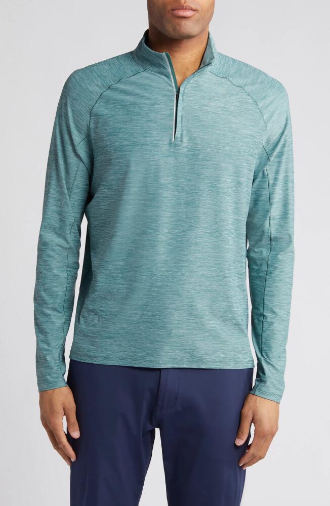 johnnie-O Baird Quarter Zip Performance Pullover in Cactus Cover