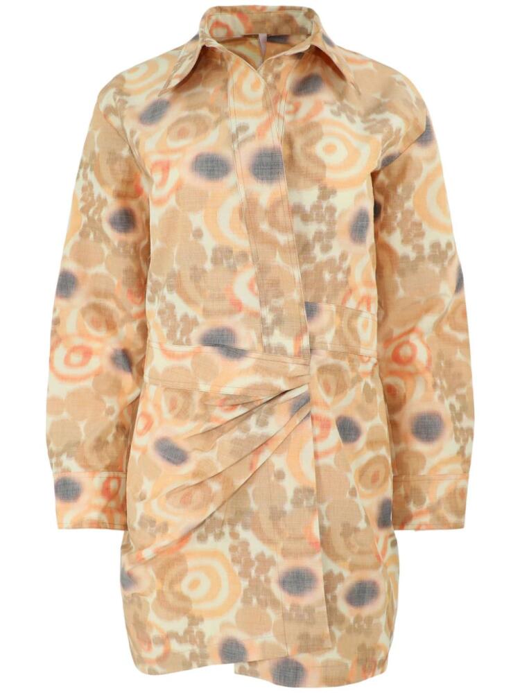 Alexis Nordeen warp-print shirtdress - Neutrals Cover