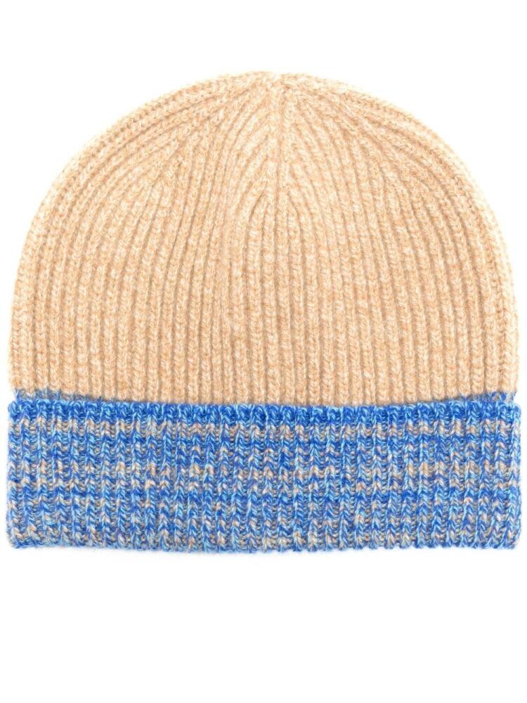 Pringle of Scotland two-tone ribbed beanie - Neutrals Cover