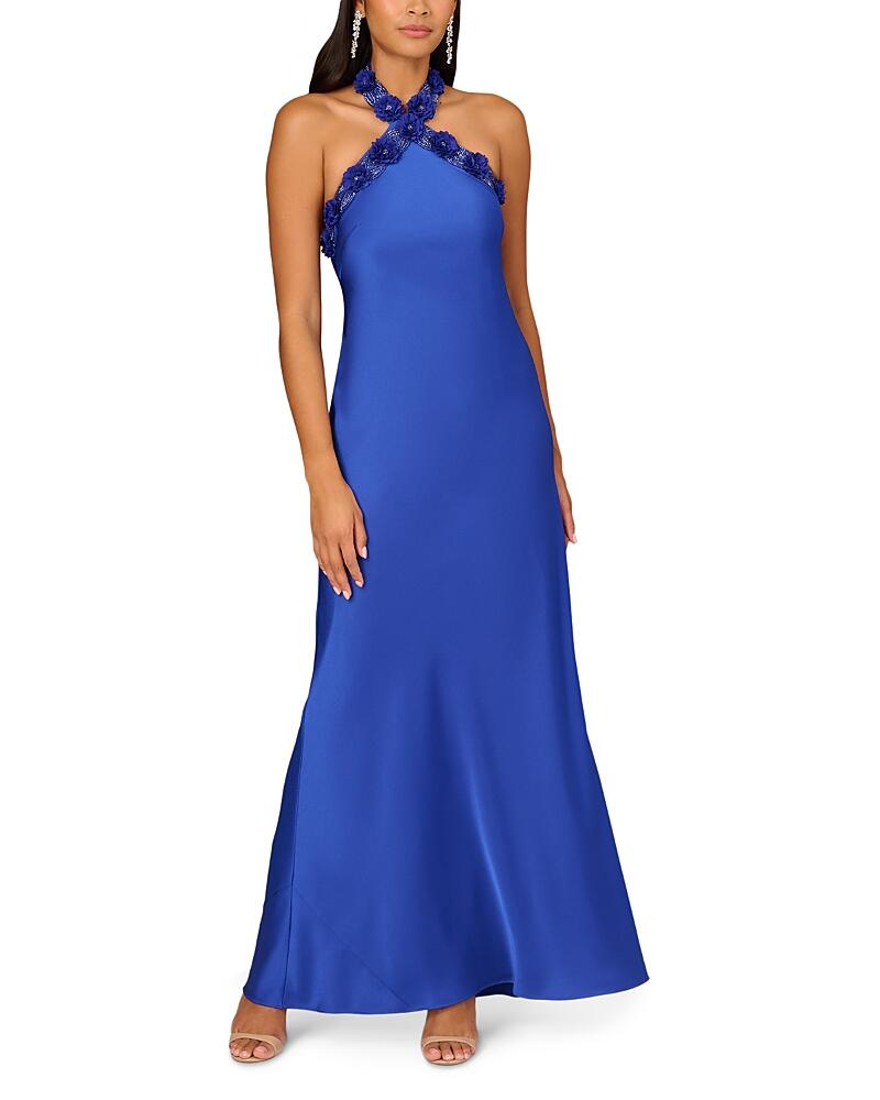 Aidan Mattox Embellished Halter Gown Cover