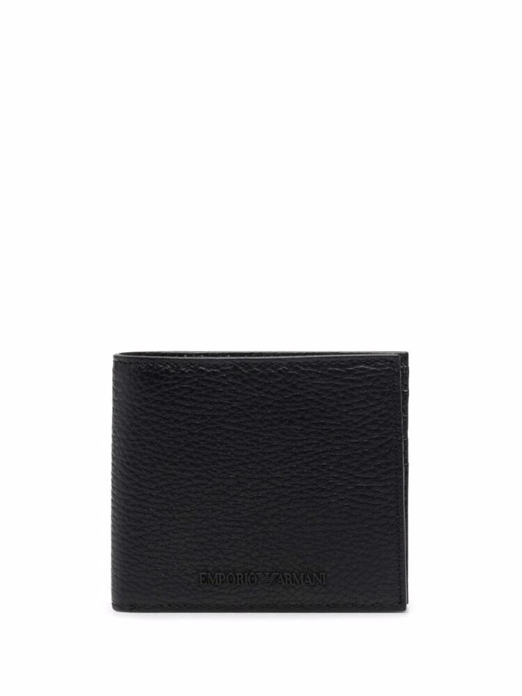 Emporio Armani grained embossed-logo wallet - Black Cover