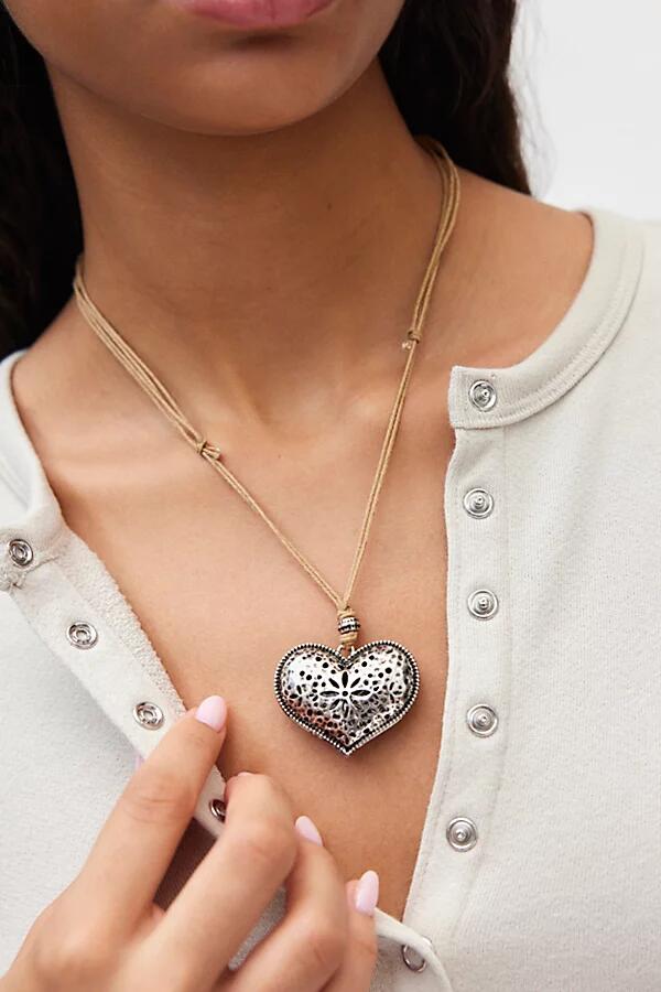 Dawn Heart Pendant Corded Necklace in Silver Cover