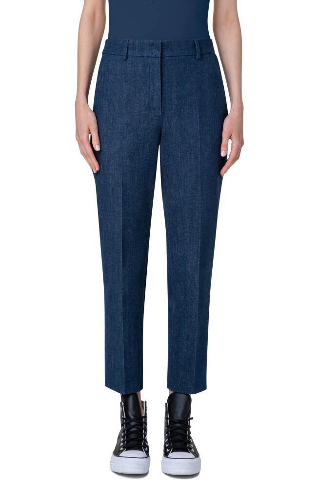 Akris Flavin Stretch Denim Ankle Pants Cover