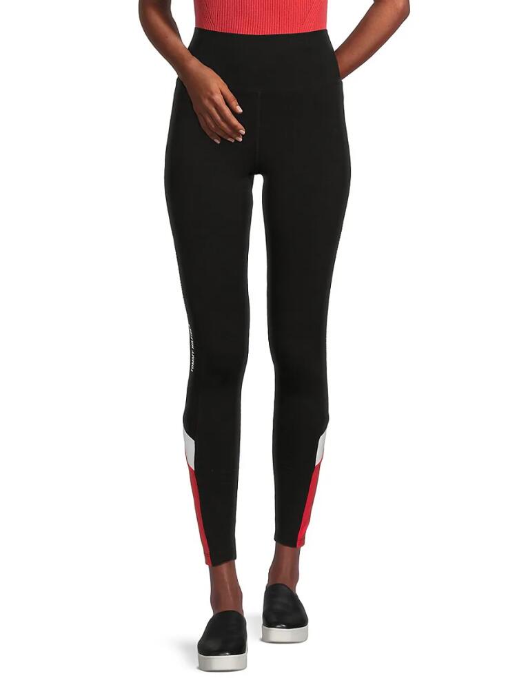 Tommy Hilfiger Women's Logo High Rise Leggings - Black Cover