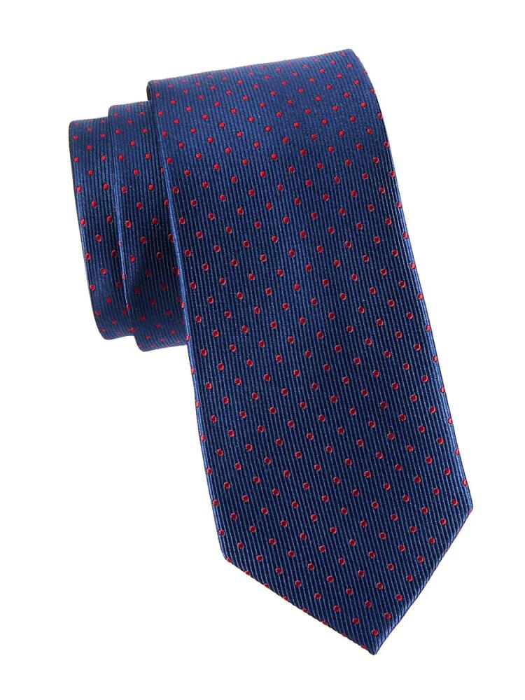 Saks Fifth Avenue Men's Pattern Silk Tie - Fire Red Cover