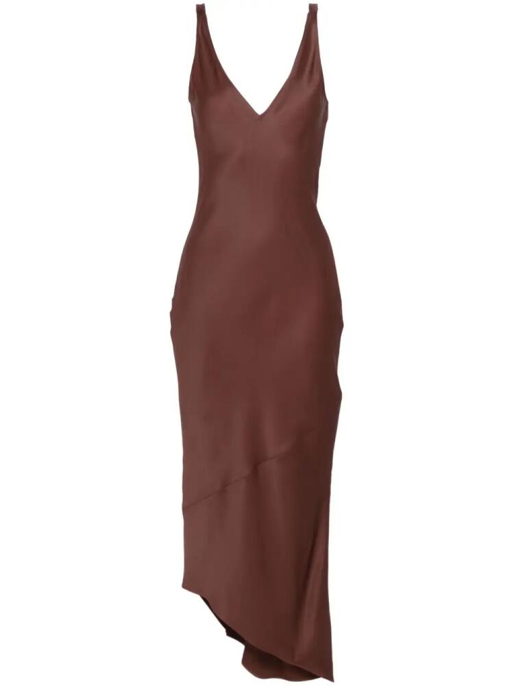 JW Anderson V-neck satin midi dress - Brown Cover