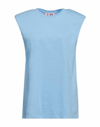 Gina Gorgeous Woman T-shirt Light blue Cotton Cover