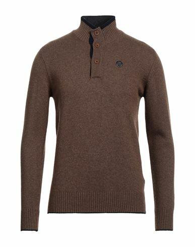 North Sails Man Turtleneck Brown Recycled polyamide, Recycled wool, Recycled viscose, Recycled cashmere Cover