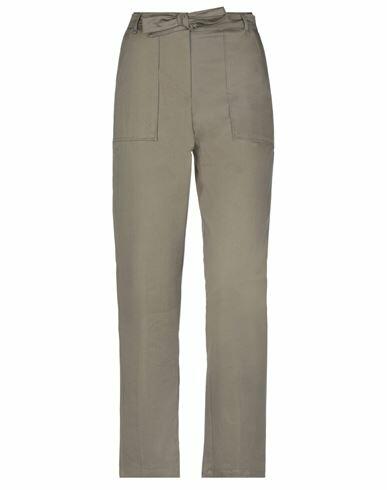 Manila Grace Woman Pants Military green Cotton, Elastane Cover