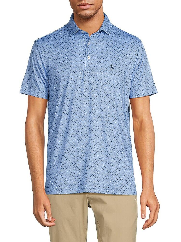 TailorByrd Men's Golf Club Print Polo - Blue Cover