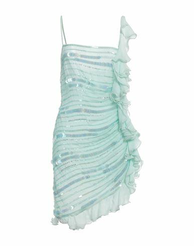 Amen Woman Mini dress Light green Viscose, Glass, PVC - Polyvinyl chloride Cover