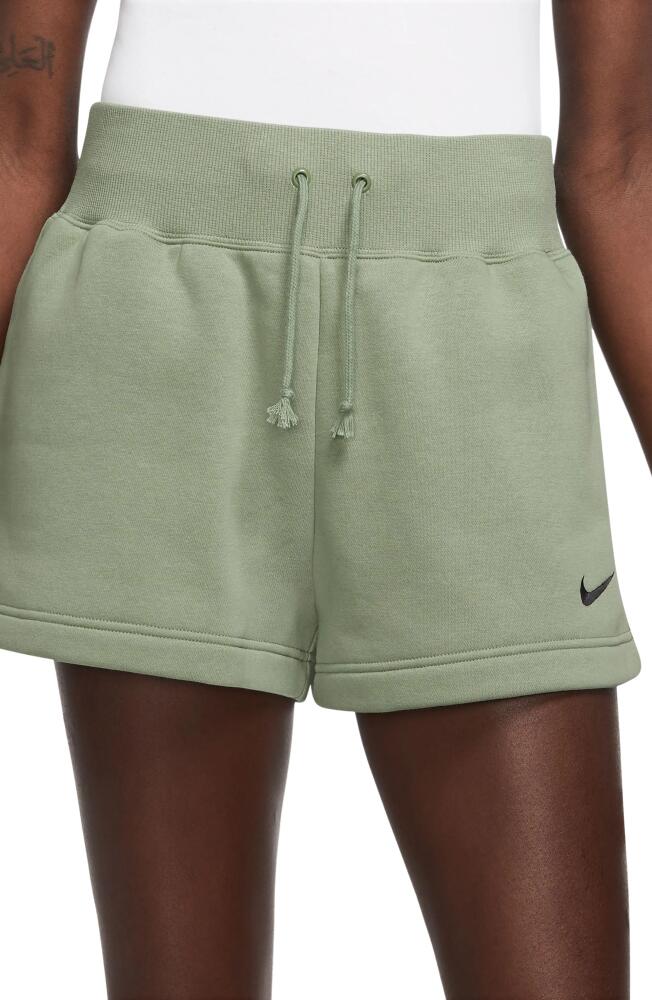 Nike Phoenix Fleece Knit Shorts in Oil Green/Black Cover