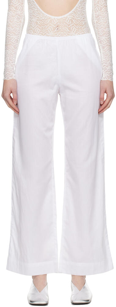 LESET White Yoko Pocket Lounge Pants Cover