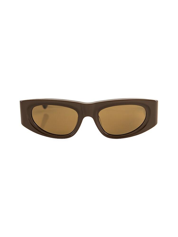 AQS Women's Valentina 55MM Rectangle Sunglasses - Brown Cover