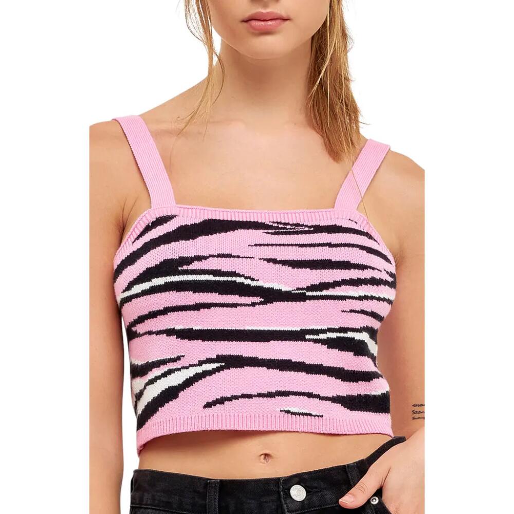 Grey Lab Animal Print Tank in Pink Multi Cover