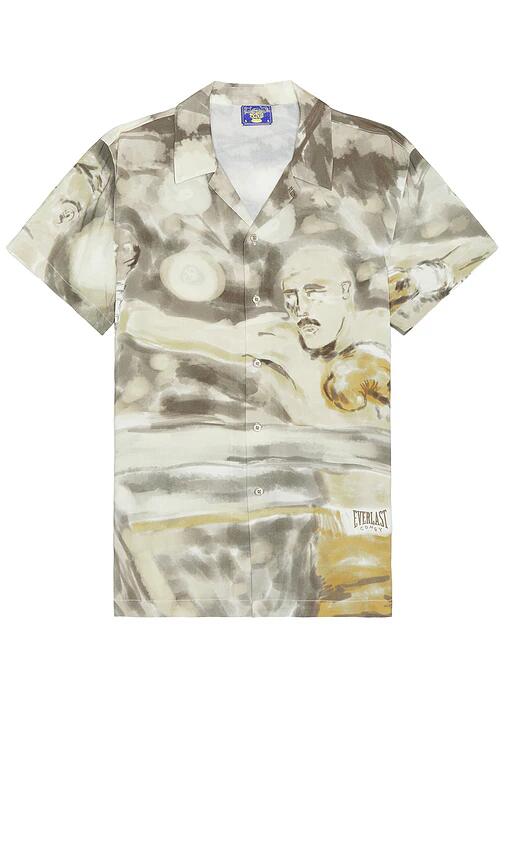 Coney Island Picnic x Everlast Watercolor Rayon Camp Shirt in Olive,Beige Cover