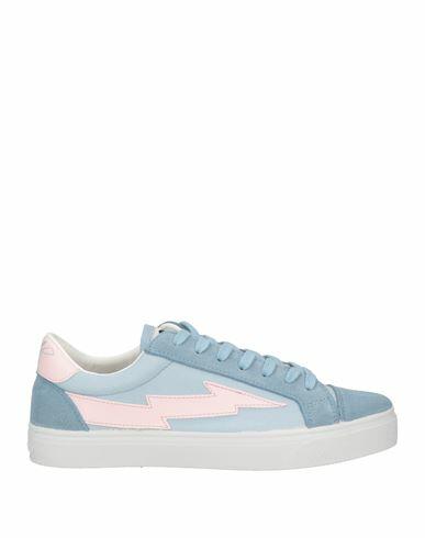 Sanyako Woman Sneakers Sky blue Soft Leather, Textile fibers Cover