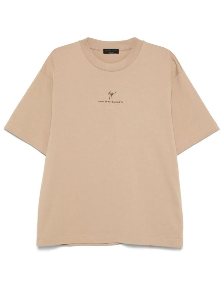 Giuseppe Zanotti logo-embroidered T-shirt - Neutrals Cover