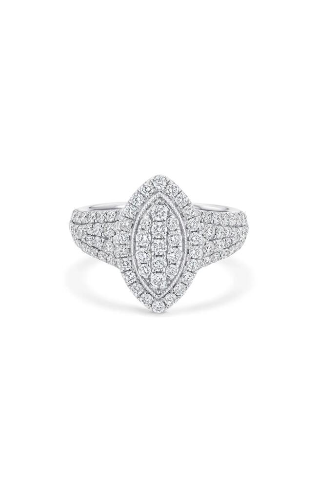 Sara Weinstock Veena Pavé Diamond Marquise Pinky Ring in White Gold Cover