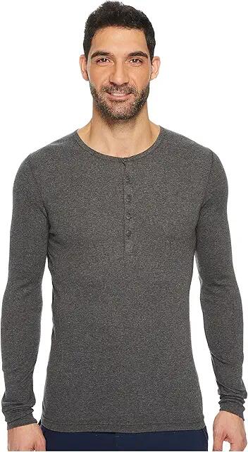 2(X)IST Essentials L/S Henley (Charcoal) Men's T Shirt Cover