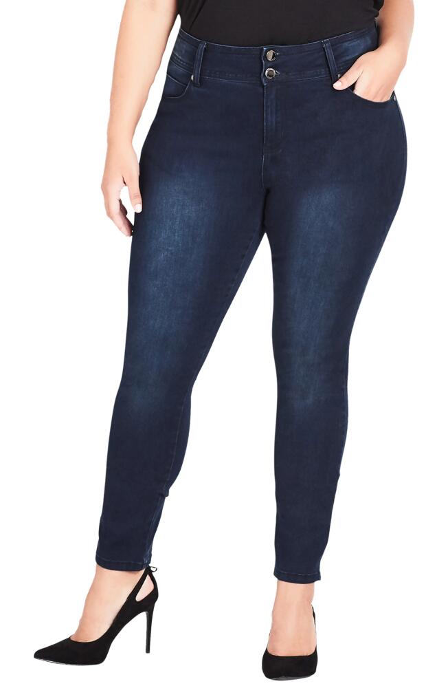 City Chic Jean Harley High Rise Skinny Jeans in Dark Denim Cover