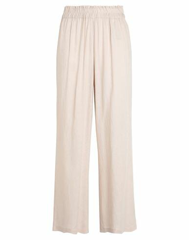 Only Woman Pants Beige Livaeco by Birla Cellulose, Linen Cover