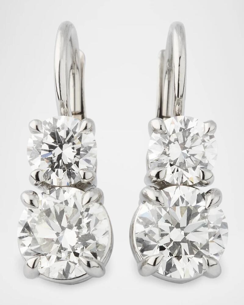 Neiman Marcus Diamonds Platinum Round Diamond Drop Earrings, 1.80tcw Cover