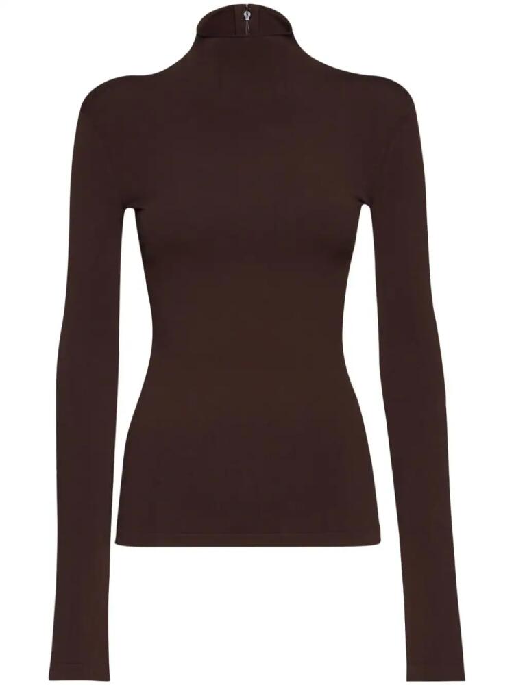 Ferragamo roll-neck cashmere-blend jumper - Brown Cover