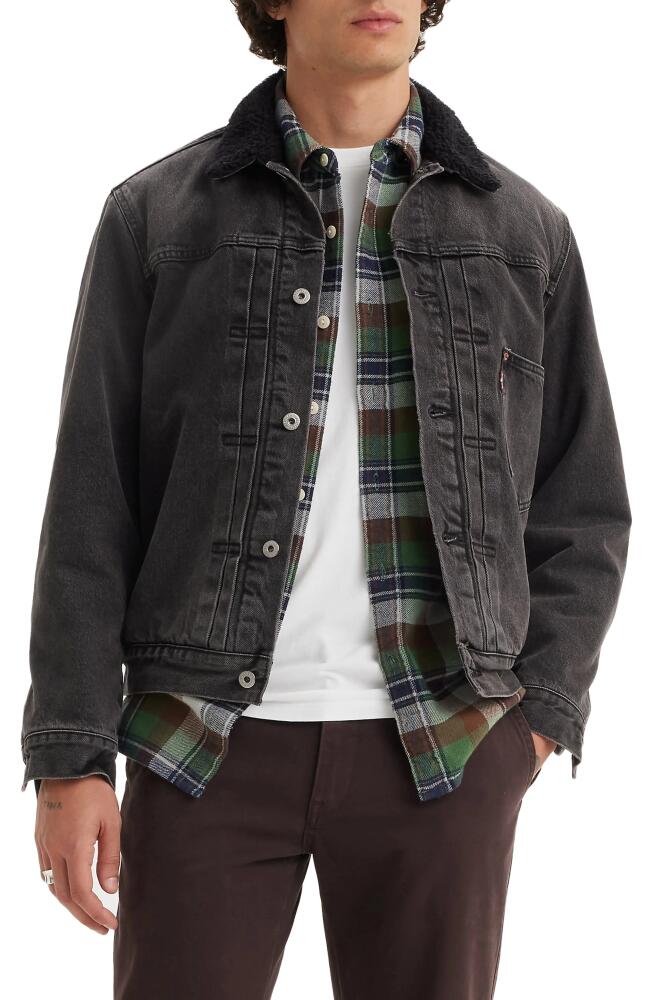 levi's Type I Fleece Collar Trucker Jacket in Mothership Lined Cover