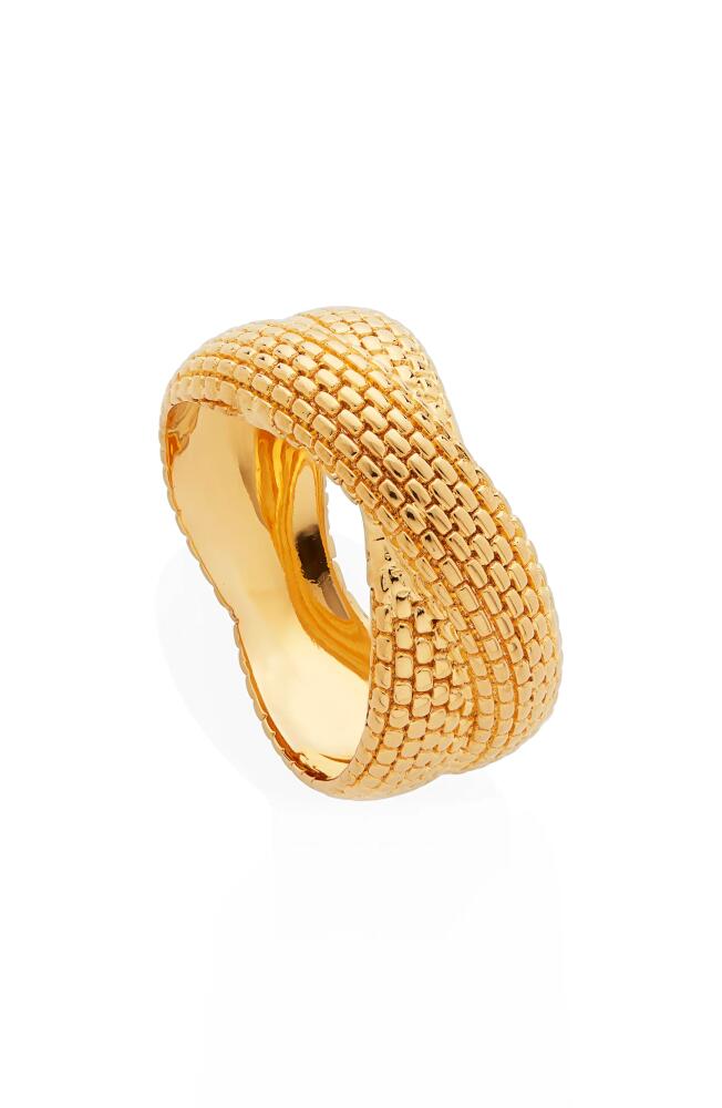 Monica Vinader Heirloom Woven Crisscross Ring in Yellow Gold Cover