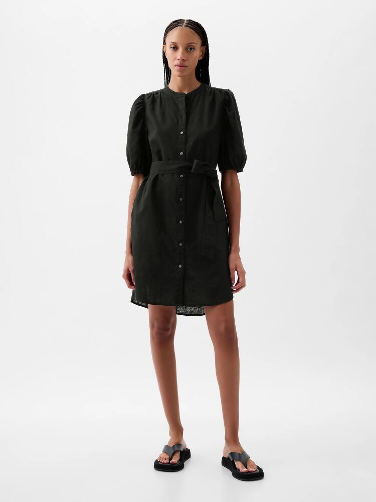 Gap Linen-Cotton Puff Sleeve Mini Shirtdress Cover