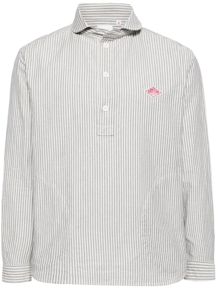 Danton logo-appliqué striped shirt - Neutrals Cover