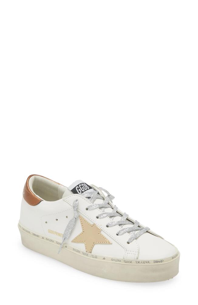 Golden Goose Hi Star Low Top Platform Sneaker in White/Gold Cover