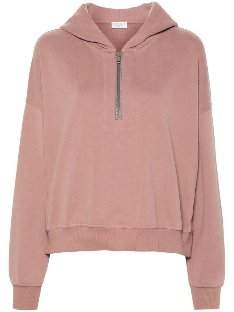 Brunello Cucinelli Monili chain-detail hoodie - Pink Cover