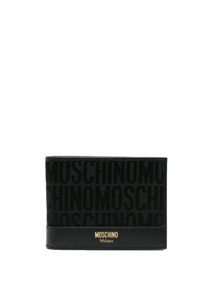 Moschino logo-print bi-fold wallet - Black Cover