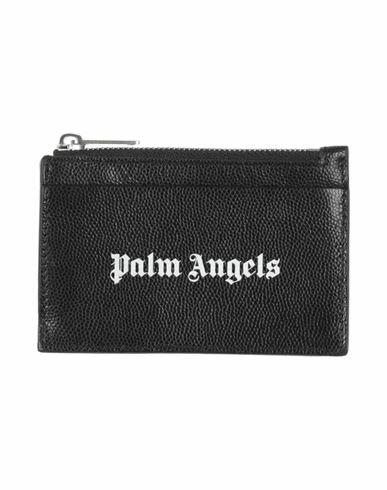 Palm Angels Man Coin purse Black Soft Leather Cover