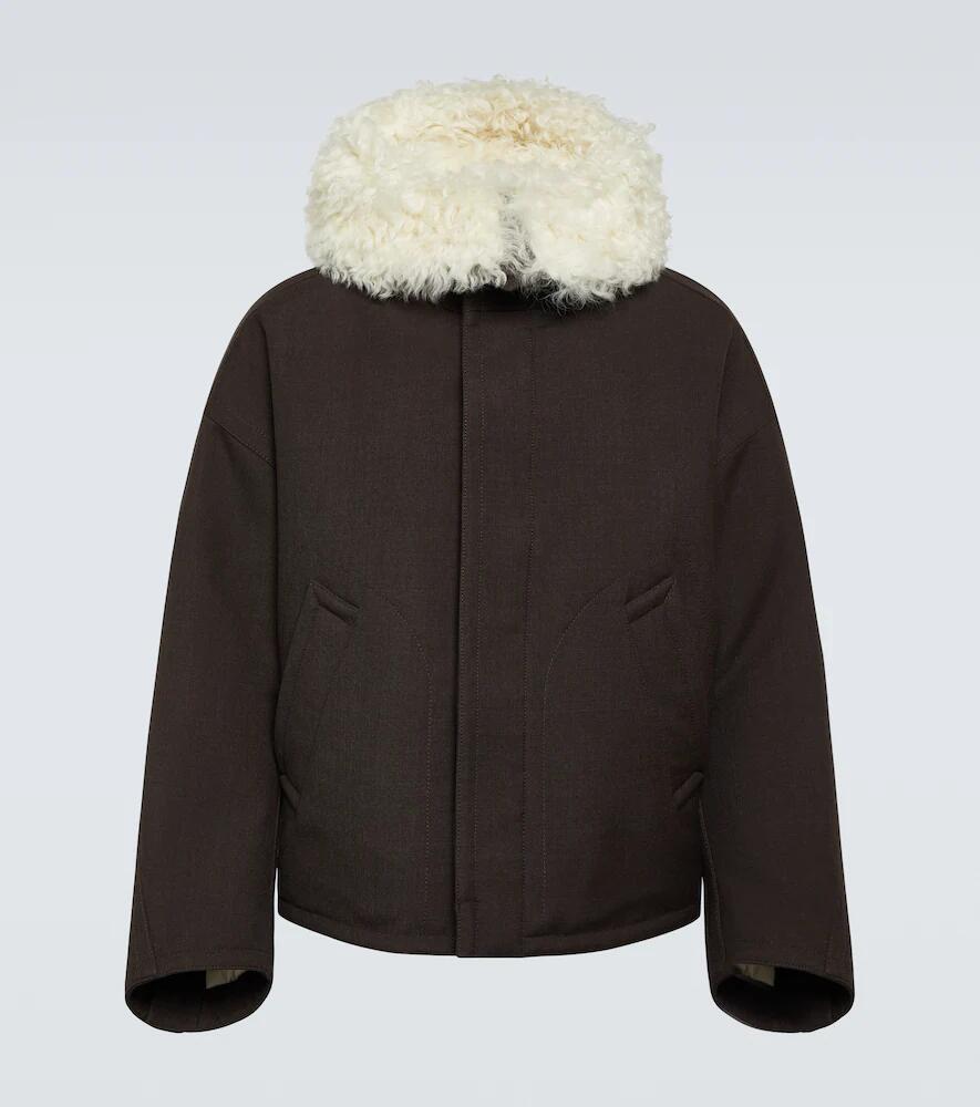 Bottega Veneta Shearling-trimmed wool parka Cover