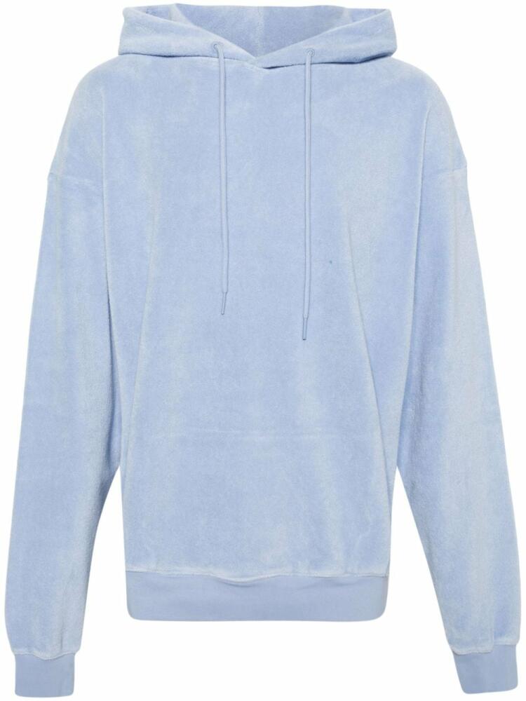 Martine Rose drop-shoulder towelling-finish hoodie - Blue Cover