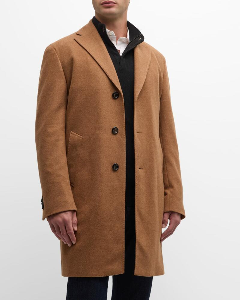 Neiman Marcus Men's 14.5 Micron Wool Topcoat Cover