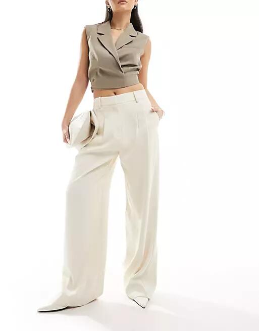 French Connection Harrie suiting pants in cream-White Cover