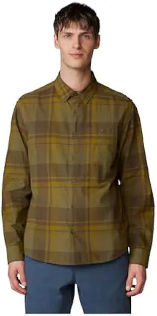 Mountain Hardwear Big Cottonwood Long Sleeve Shirt (Combat Green Fireside Plaid) Men's Clothing Cover