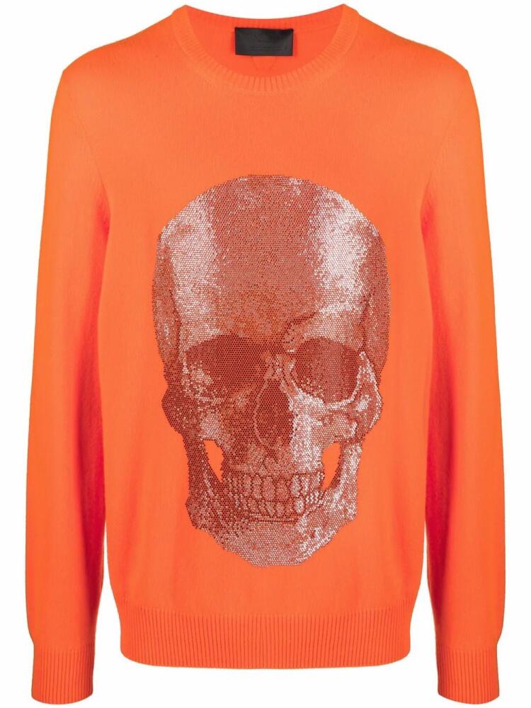 Philipp Plein Skull print crewneck sweater - Orange Cover