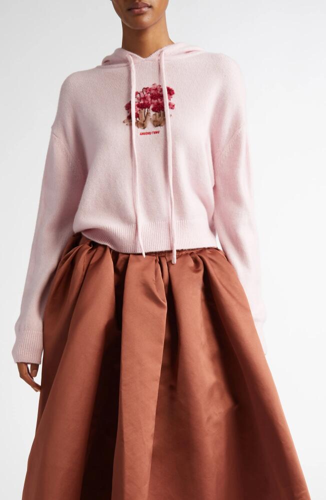 Shushu/Tong Floral Embroidered Sweater Hoodie in Pink Cover