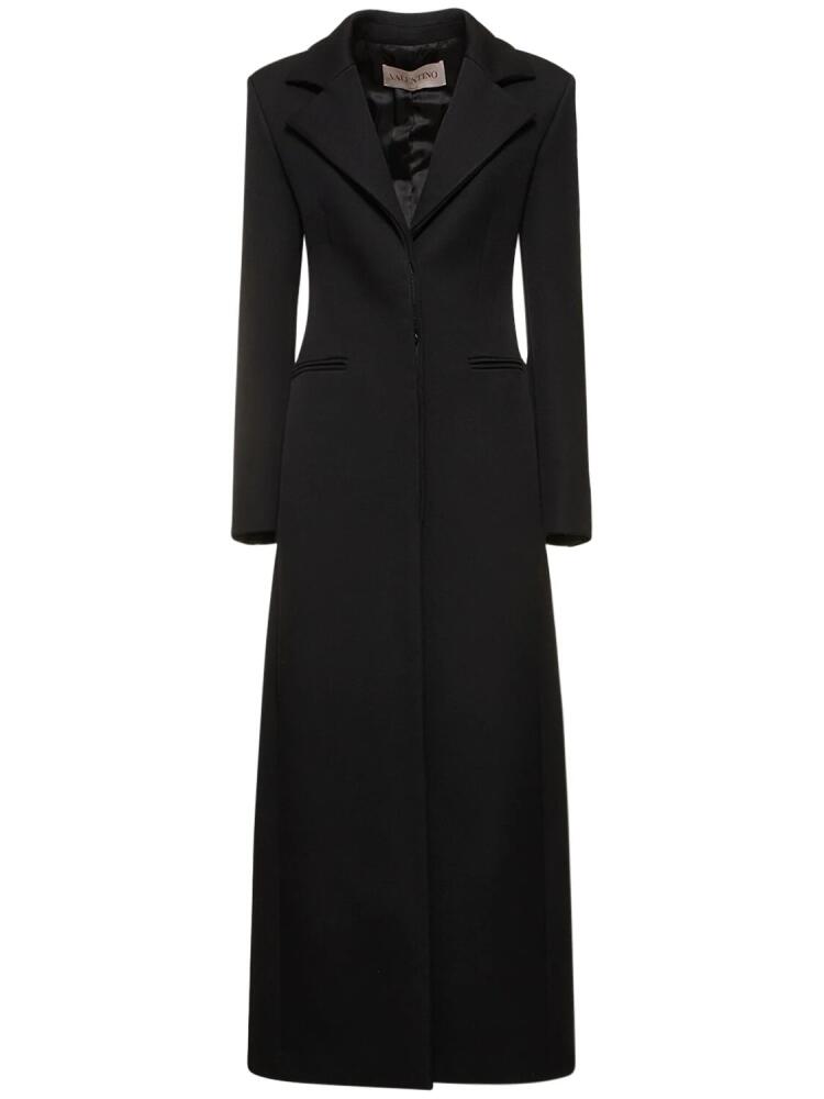 VALENTINO Bonded Wool Blend Long Coat Cover